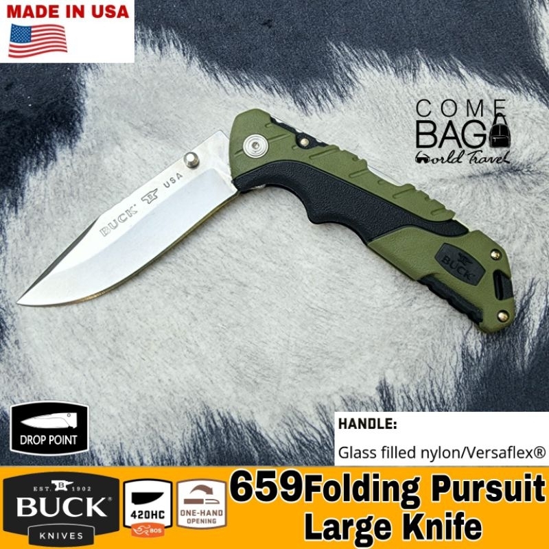 มีดbuck-รุ่น659-folding-pursuit-large-knife-มีดพับพร้อมกระเป๋า-สามารถใช้งานได้ทุกที่-น้ำหนักเบา-ของแท้ผลิตusa