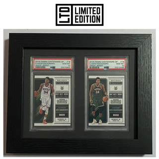 Giannis Antetokounmpo Jersey Cards Framed Set PSA 10 Graded NBA Basketball Card Milwaukee Bucks White/Green 2018 Panini