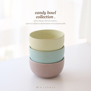 ถ้วยเซรามิค ใบใหญ่ก้นลึก 3 สีทานโจ๊ก ซีเรียล candy ceramic bowl | faryheyz