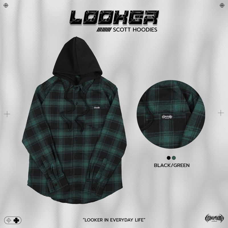 looker-hoodies-scott-เสื้อเชิ้ตฮู้ดลายสก็อต-หมวกสีดำ-หนานุ่ม-ทรงโอเวอร์ไซต์-9-clothing