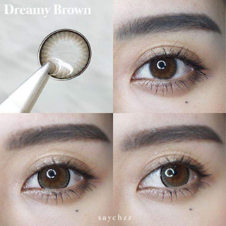 💖 Kitty kawaii ๑ Dreamy mini (14.2) สายตา -00 ถึง -1000 brown gray Contactlens คอนแทคเลนส์ ราคาถูก ฟรีตลับ