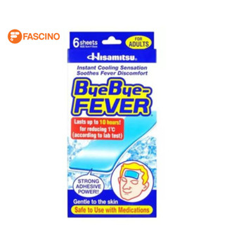 ByeBye Fever แผ่นเจลลดไข้ Adult สำหรับผู้ใหญ่  6 ชิ้น/กล่อง