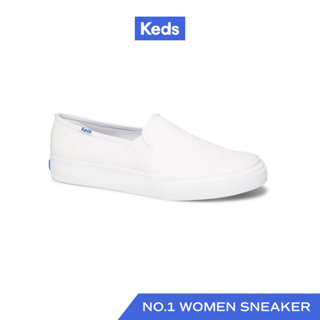 สินค้า KEDS WH59799 รองเท้าผ้าใบหนัง แบบสวม รุ่น DOUBLE DECKER LEATHER สีขาว