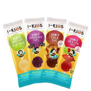 I-Kids Pops ไอ-คิดส์ ป๊อปส์ ลูกอม บรรเทาอาการไอ ระคายคอ สำหรับเด็ก มี 4 รสชาติให้เลือก