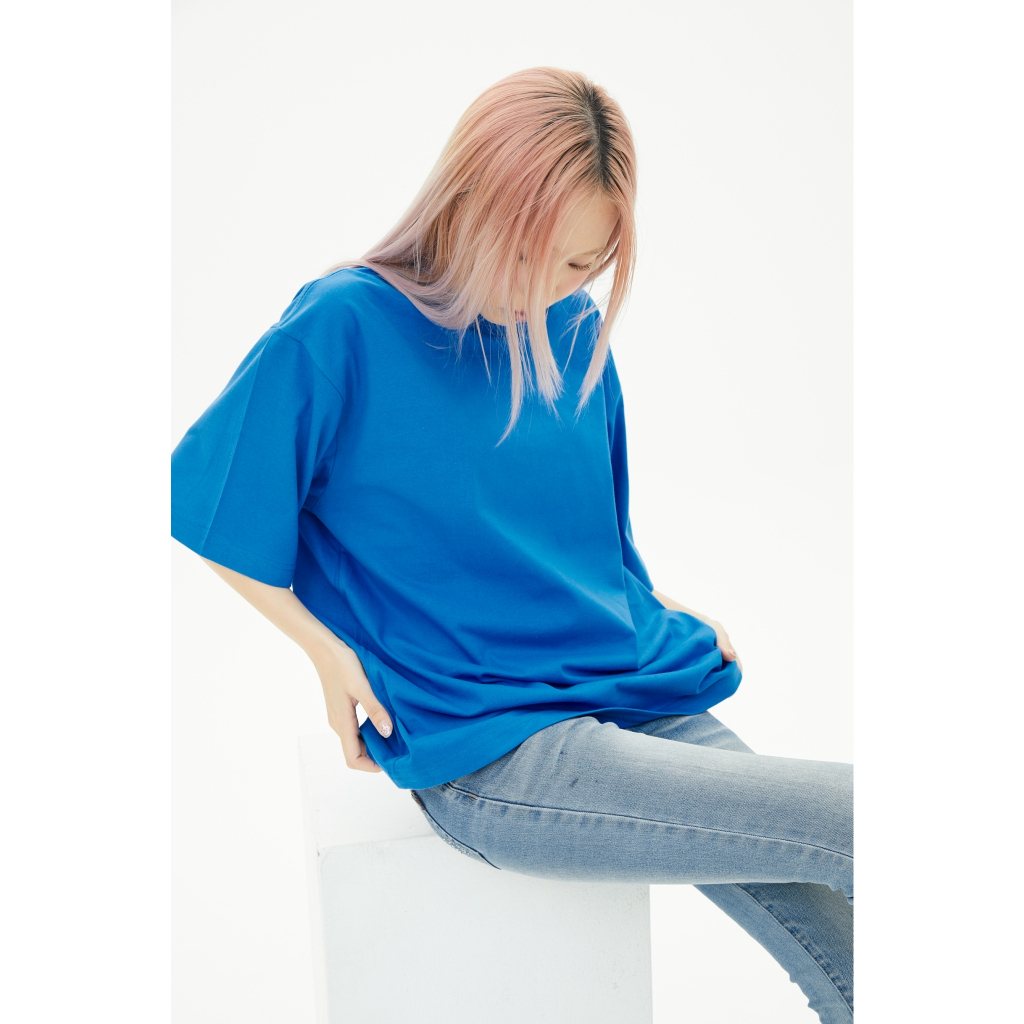 ov13-cyan-เสื้อยืดสีน้ำเงิน-cotton20-oversize