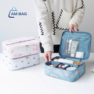 สินค้า AmBag กระเป๋าใส่เครื่องสำอางแบบพกพาลายการ์ตูนน่ารัก