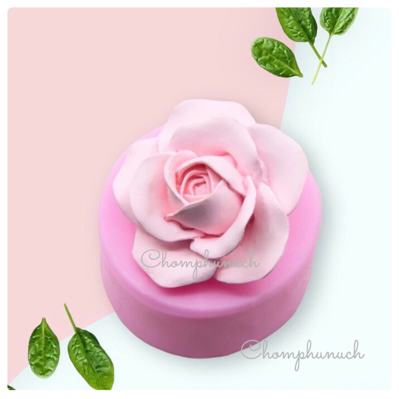พิมพ์ซิลิโคนรูปดอกกุหลาบบาน-รุ่น-f16-สีชมพู