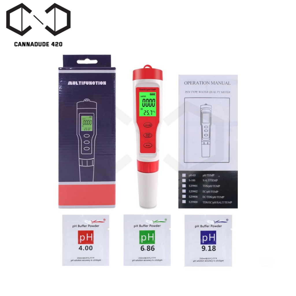 เครื่องวัดค่าน้ำ 4 in 1 Waterproof TDS PH EC Temperature Meter ที่ ...