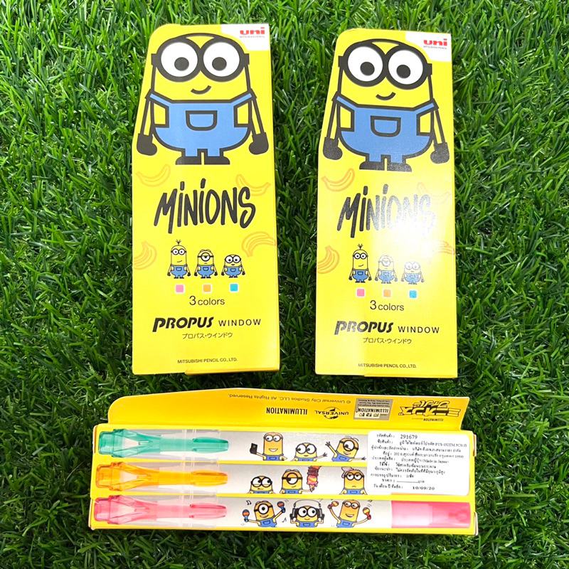 ปากกาไฮไลท์-uni-propus-window-ชุด-minions-3-สี-limited-edition