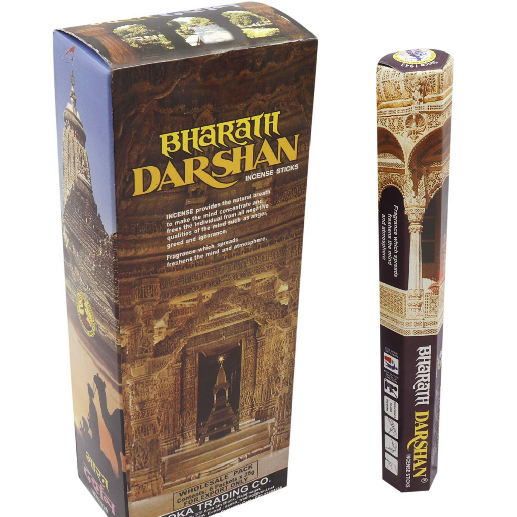 ธูปกุหลาบหอม-ตะไคร้หอม-ออร์แกนิคของนำเข้าจากอินเดีย-bharat-darshan-wood-agarbatti