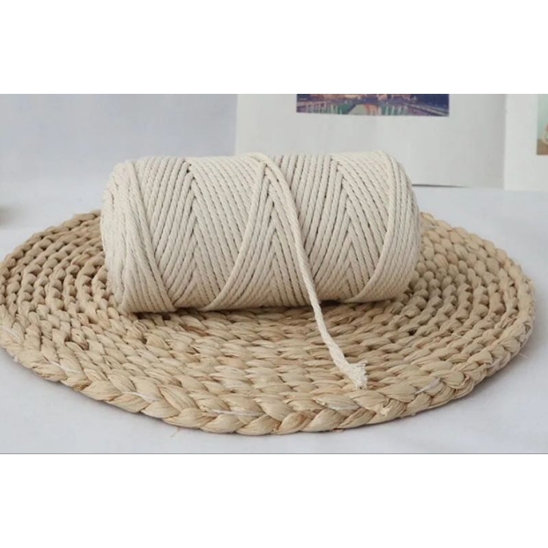 cotton-rope4mm-100m-เชือกคอตตอน-สำหรับมัดเมคราเม่-กระเป๋า-ฝาผนังตกแต่งเมคราเม-macrame-diy