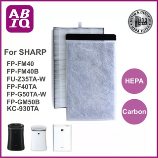 ABIQ แผ่นกรองอากาศ HEPA H13 Filter รุ่น FZ-Y30SFTA, FZ-F40SFE Sharp รุ่น FP-FM40, FM40B, FU-Z35TA, FP-F40TA, FP-G50TA