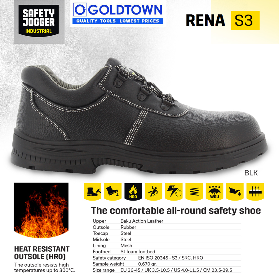 [ลิขสิทธิ์แท้] SAFETY JOGGER RENA S3 รองเท้าเซฟตี้ หัวเหล็ก คุณภาพสูง