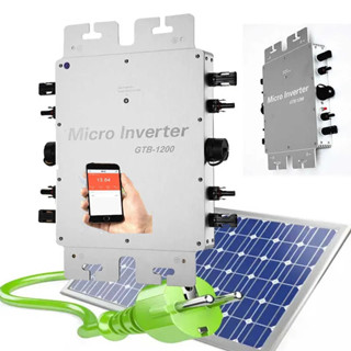 พร้อมส่ง  1600W Solar Grid Tie Micro Inverter Wifi 120V 230V IP65 Waterproof Aluminum Alloy for Outdoor Roof