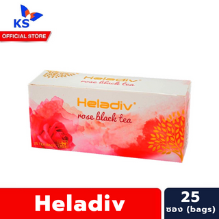 Heladiv ชาดำ กลิ่นกุหลาบ 25 ซอง เฮลาดีฟ Black tea with Rose Flavour Pure Ceylon (8538)
