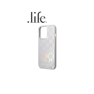 KARL LAGERFELD Monogram Iridescent Case For IPhone 14 Plus , IPhone 14 Pro Max - Silver By Dotlife