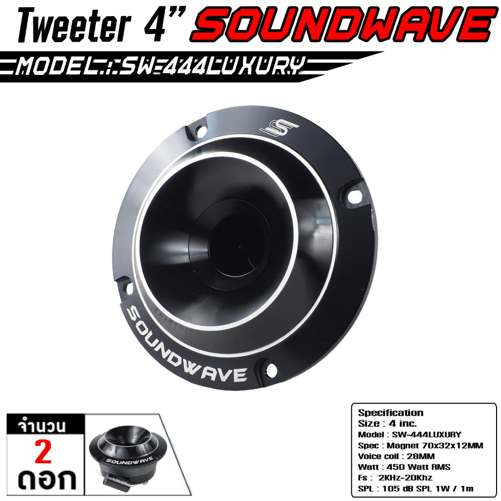 soundwave-sw-444luxury-ทวีตเตอร์-แหลมจาน-จำนวน-1คู่-ลำโพงรถยนต์-เครื่องเสียงรถ-ลำโพง4นิ้ว-เครื่องเสียงรถยนต์-เสียงแหลม