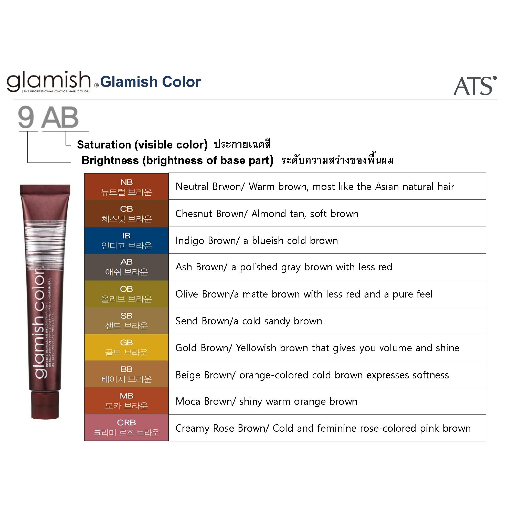 ATS Glamish Color 80 ml สีย้อมผมสำหรับปิดผมขาวแนวแฟชั่น | Shopee Thailand