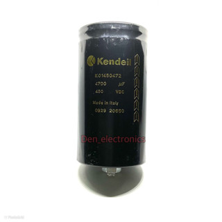 CAPACITOR 4700 uf 450VDC ขนาด สูง 14CM กว้าง7.5CM Kendeil Capacitorใหม่ แท้ คาปาซิเตอร์ Cหัวน็อตสินค้าพร้อมส่ง ออกบิลได้