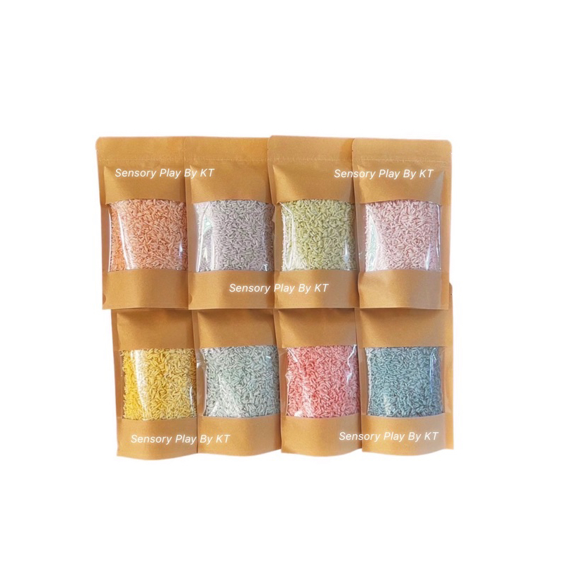 Pastel Rice Sensory Play ข้าวสารสีพาสเทล ข้าวสารย้อมสี ข้าวสารสี เสริม ...