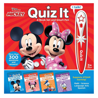 Disney Mickey Mouse and Minnnie Mouse – Quiz it Pen 4-Book Set and Talking Smart Pen – Interactive Educational Book Set