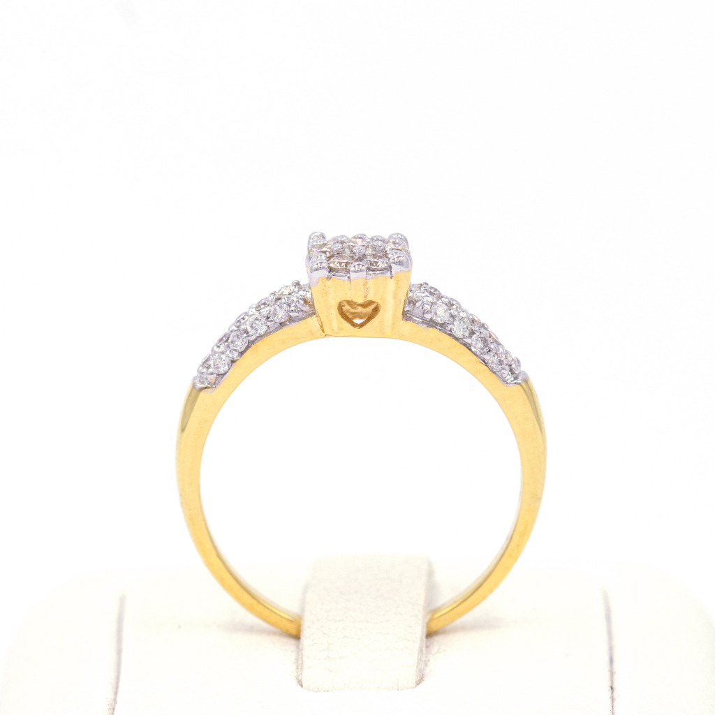 แหวนกระจุก-บ่าเพชร-แหวนเพชร-แหวนทองเพชรแท้-ทองแท้-37-5-9k-me906