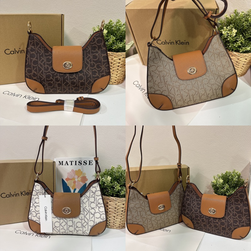 CC 25C Hobo Bag 30cm Brown White Suede Wool Gold Hardware main image 1