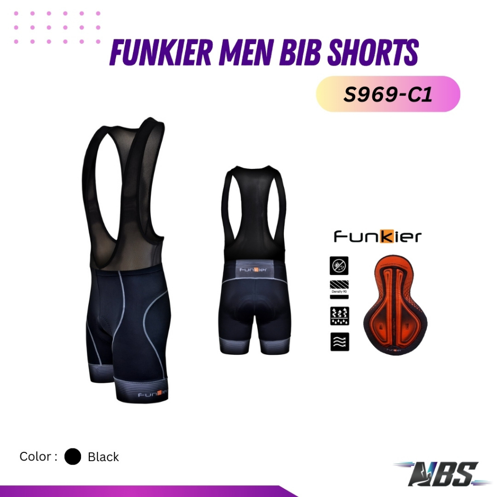 ชุดเอี๊ยมปั่นจักรยาน Funkier Men Bib Shorts S969C1 Shopee Thailand