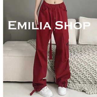 EMILIA SHOP กางเกงขายาว กางเกงเอวสูง ผู้หญิงสไตล์เกาหลี เสื้อผ้าแฟชั่นผู้หญิง y2k 2023 ใหม่ A20M06H 0524