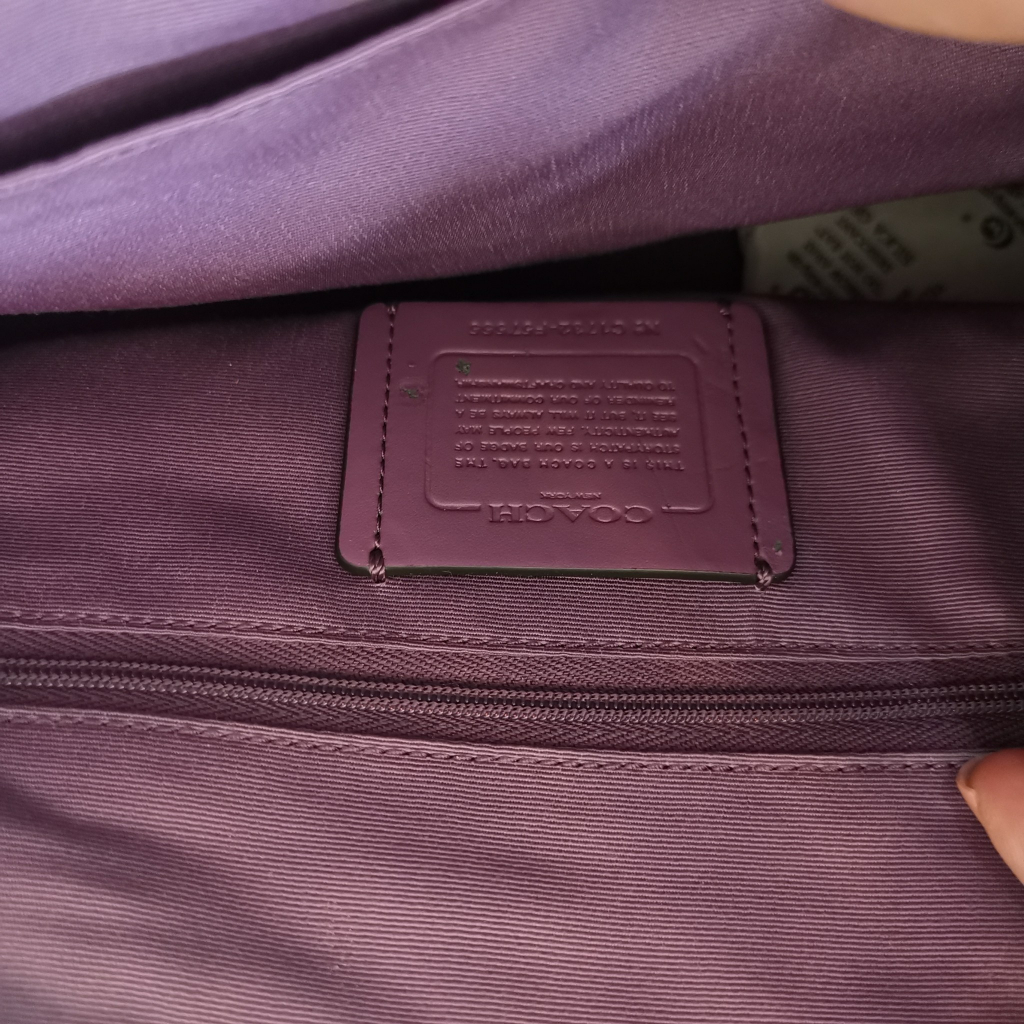 แท้-มือหนึ่ง-ตำหนิเบา-ลดขาดทุน-mini-sierra-satchel-in-crossgrain-leather-coach-f57555-กระเป๋าสีม่วง-coachแท้