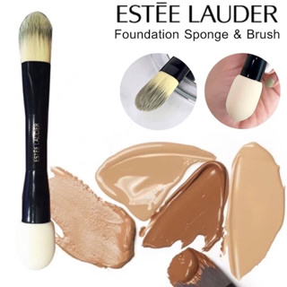 Estee Lauder Foundation Sponge &amp; Brush แปรงและฟองน้ำเกลี่ยรองพื้น 2in1 นุ่มไม่บาดผิว