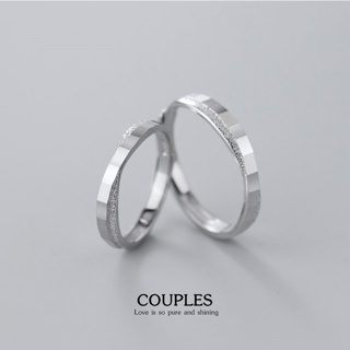 s925 Couples ring 38 แหวนคู่รักเงินแท้ ดีไซน์เรียบง่าย กะทัดรัด ใส่สบาย เป็นมิตรกับผิว ปรับขนาดได้