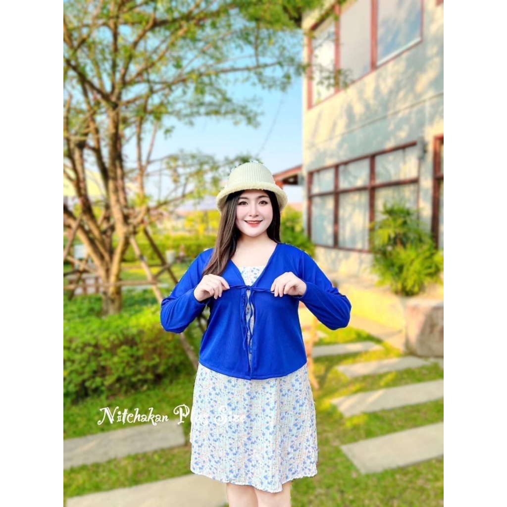 plussize-เดรสคนอ้วน-l-40-46-xl-48-56-สม๊อคหลัง-ยาว-36-42-แล้วแต่ผูกเชือก