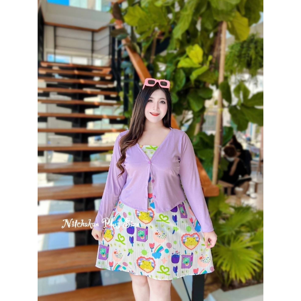 plussize-เดรสคนอ้วน-l-40-46-xl-48-56-สม๊อคหลัง-ยาว-36-42-แล้วแต่ผูกเชือก