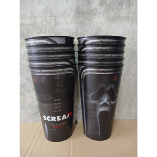 แก้วน้ำ  Scream VI ของใหม่งานโรงหนัง Major  10ใบ ราคาพิเศษ แก้ว Scream พร้อมฝา  เหมือนได้ฟรี