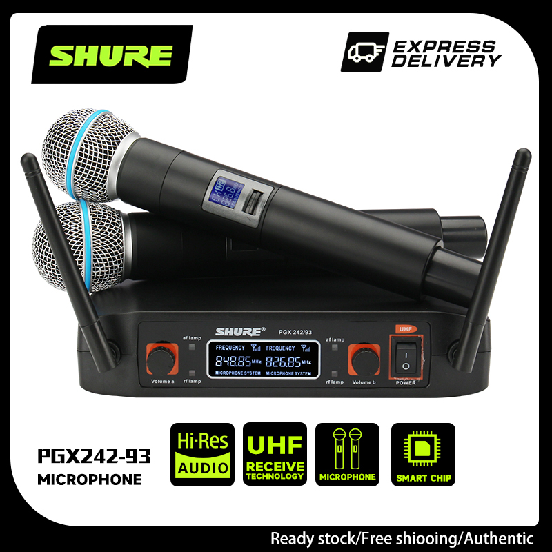 shure-pgx-242-93-ขายดีที่สุดไมโครโฟนไร้สายเวทีวงดนตรีประสิทธิภาพเครื่องรับไมโครโฟนไร้สาย-800hmz-ชุดใหม่ของไมโครโฟนไร้สาย