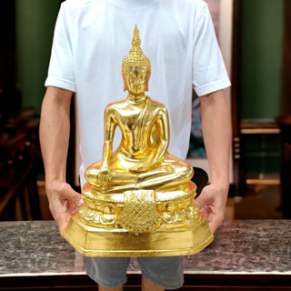 ALN888พระพุทธรูปปางสะดุ้งมาร หน้าตัก9นิ้ว องค์ใหญ่มาก งานทองเหลืองปิดทองทั้งองค์ งดงามเหมือนพระพุทธรูปทองคำ