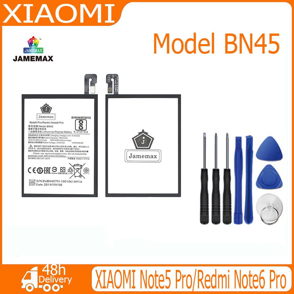 jamemax-แบตเตอรี่-xiaomi-note5-pro-redmi-note6-pro-battery-model-bn45-3900mah-ฟรีชุดไขควง-hot