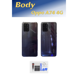 บอดี้ A74(4G) Body Oppo A74(4G)  บอดี้ เคสกลาง+ฝาหลัง   แถมชุดไขควง สินค้าพร้อมส่ง