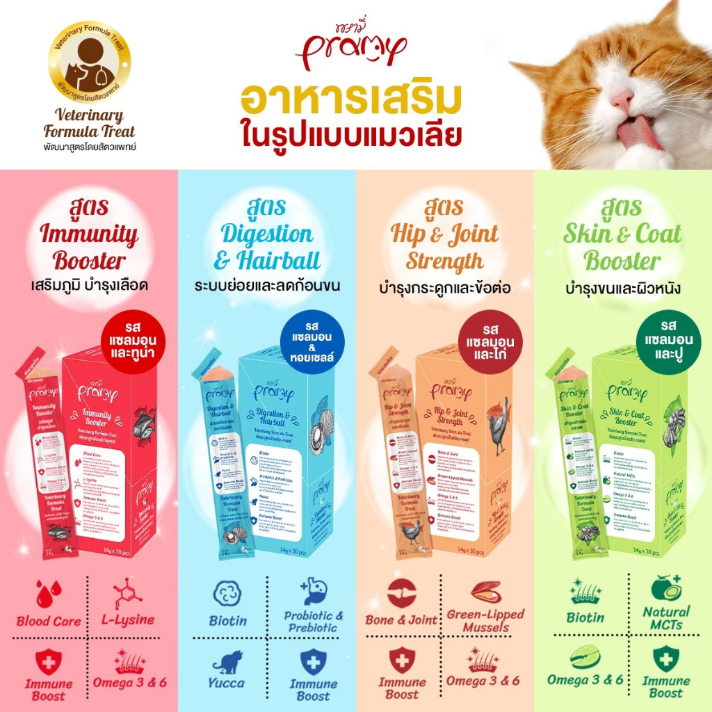 ภาพหน้าปกสินค้าPramy พรามี่ ขนมวิตามิน ขนมแมวเลีย (14g) จากร้าน bestfriendforever.pp บน Shopee