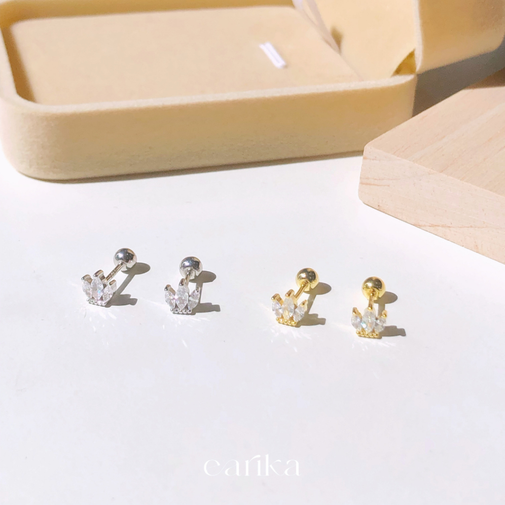 earika-earrings-jewel-prince-crown-piercing-จิวหูเงินแท้มงกุฎเพชร-ราคาต่อชิ้น-มีให้เลือก-2-สี-เหมาะสำหรับคนแพ้ง่าย