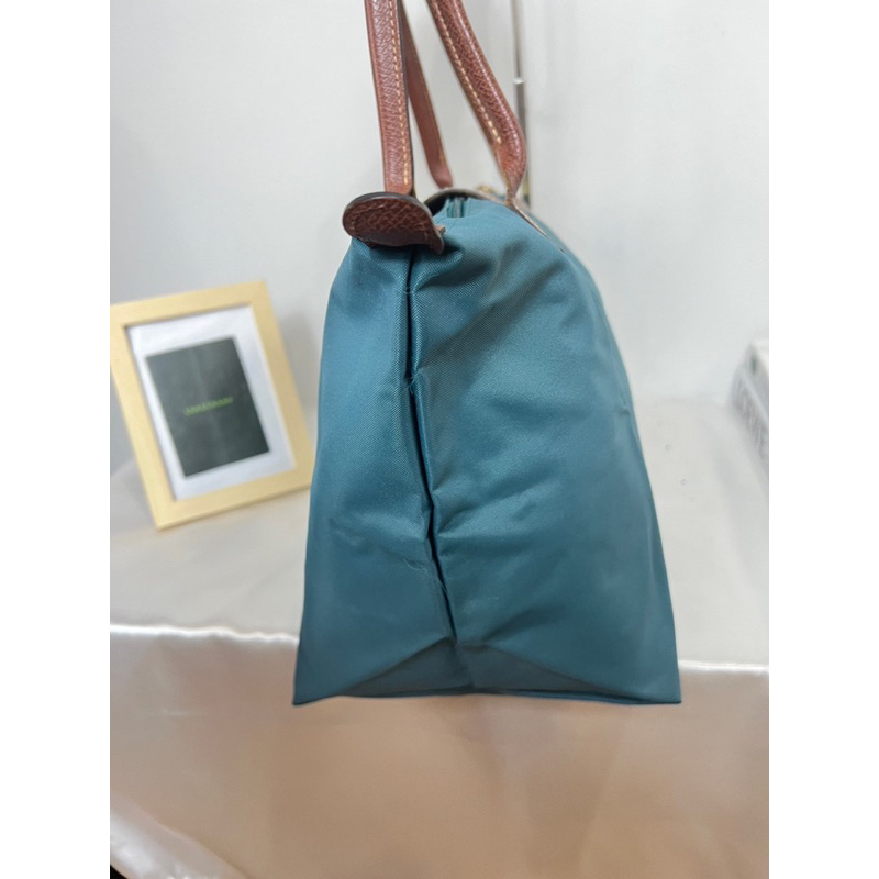 longchamp-m-หูยาวมือสองของแท้-สีcyper-เขียวอมฟ้า-ส่งต่อ-1-650-บาท