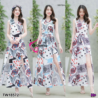 TW18572 Jumpsuit จั๊มสูทขาสั้น คอวีแขนกุด