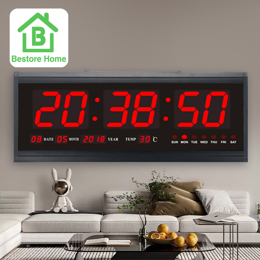 รูปภาพสินค้าแรกของBestoreHome นาฬิกาดิจิตอล LED DIGITAL CLOCK แขวนผนัง 48x18.9x3.5 ซ.ม รุ่น 4819 (ตัวเลขสีแดง)