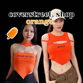 🔥coverstreet💘พร้อมส่งจากไทย รวมเสื้อเต้นสีส้ม ชุดเต้นโคฟ ชุดเต้นcover ชุดสตรีท ชุดเต้นเกาหลี ชุดเต้นblackpink