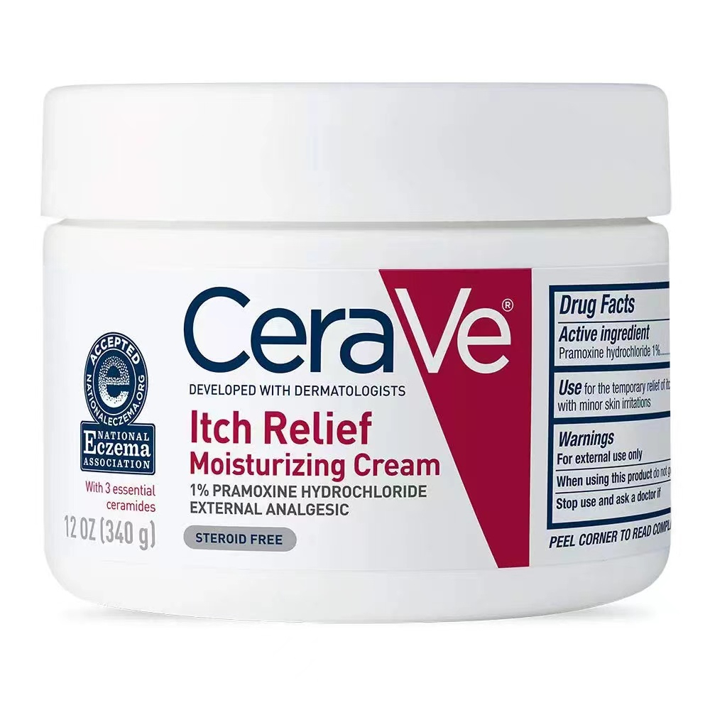 การส่งของแท้-cerave-itch-relief-moisturizing-cream-340g-สำหรับผิวหนังคัน-แห้งเป็นขุย-ของแท้จากอเมริกา