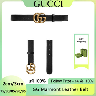 [✈️พร้อมส่ง แท้💯%✅] GUCCl GG Marmont Leather Belt 3cm 2cm 75/80/85/90/95/100