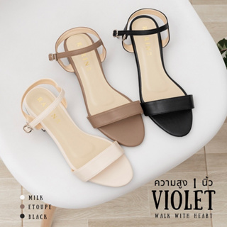 ✅ ส่งจากกรุงเทพ ✨ [ Violet ] 36 - 41 ✨ รองเท้ารัดส้น 1 นิ้ว หนังนิ่ม ใส่สบาย **ไซส์ปกติ เท้าอวบ/อูม บวกเพิ่ม**