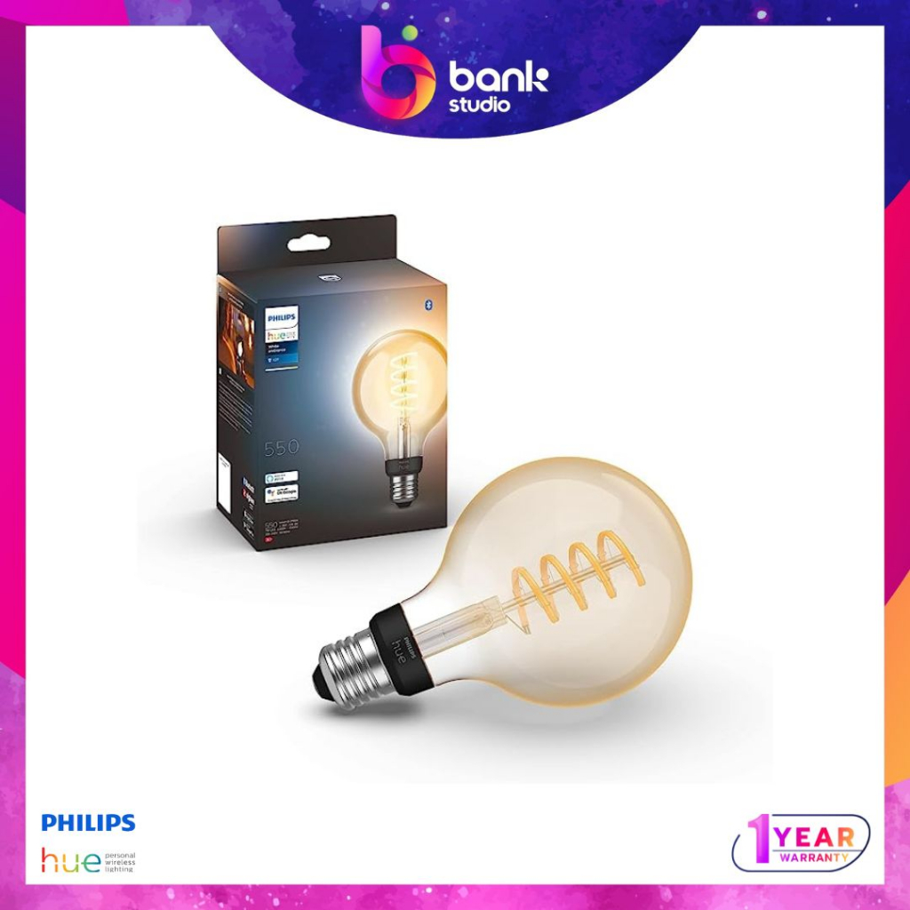 ประกัน-1ปี-หลอดไฟ-philips-hue-e27-white-ambiance-g93-filament