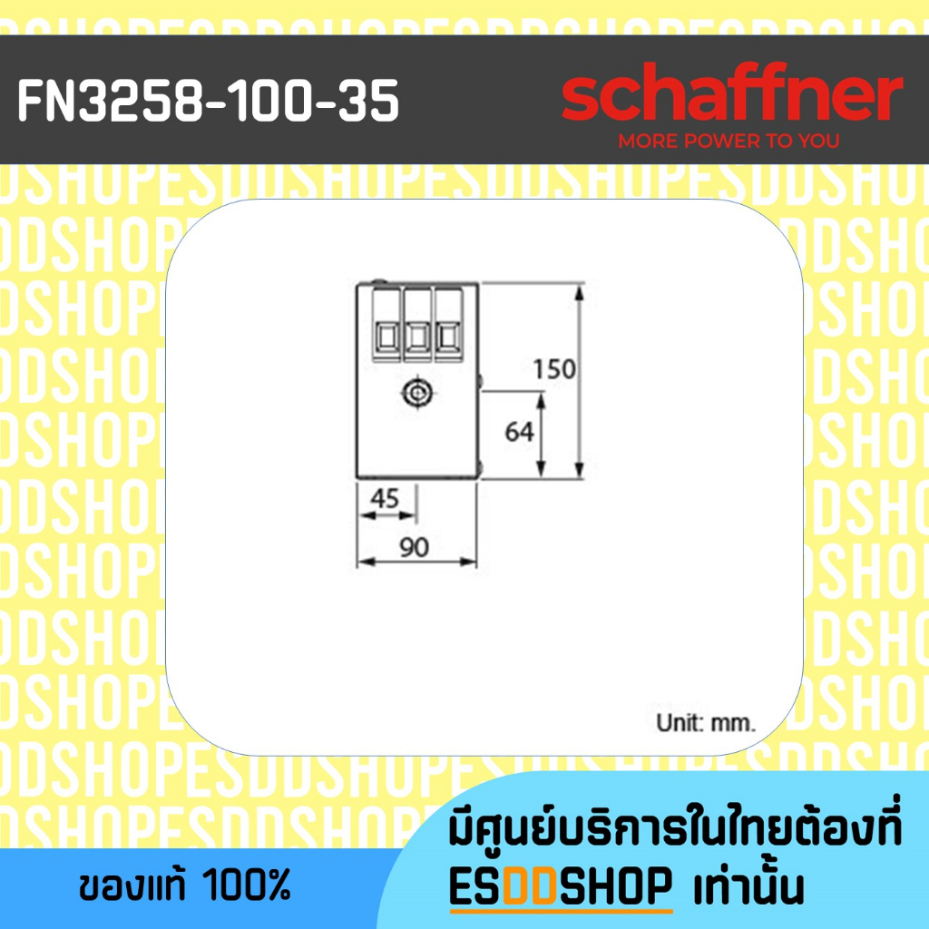 fn3258-100-35-ตัวกรองสัญญาณรบกวน-3-เฟส-ultra-compact-emc-rfi-filter-for-3-phase-system-and-motor-drives-100a-typical-dr